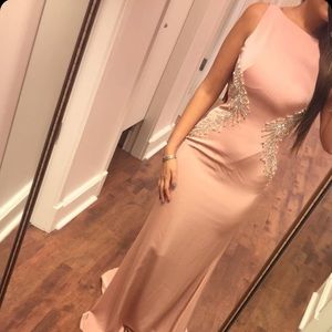 Blush Long Dress with Open Back